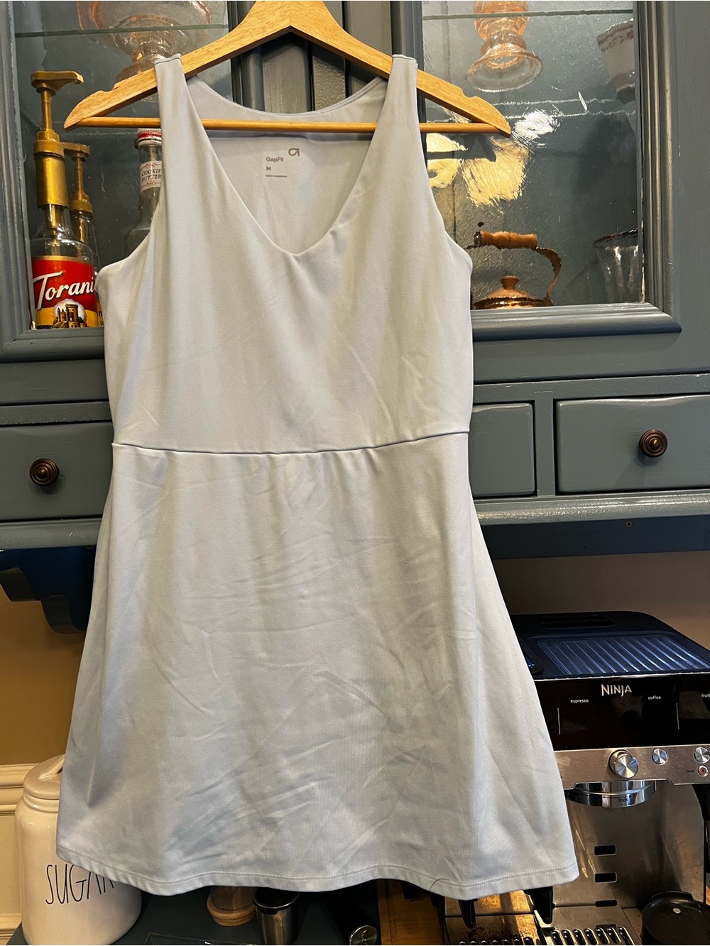 GAP Light Blue Athletic Sleeveless Scoop-Neck Mini Dress with bra and shorts